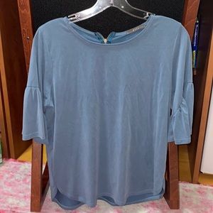 Blue Peplum Sleeve Top